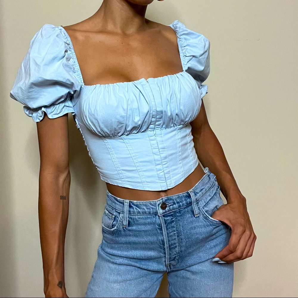 Corset Puff Sleeve Top